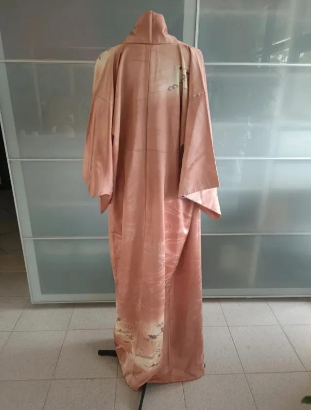 Kimono vintage giapponese rosa antico