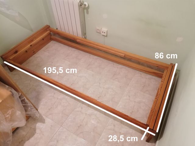 Estructura cama individual madera 80x182.5 cm