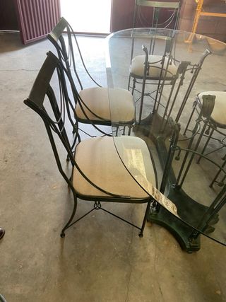 Mesa y 6 Sillas Forja Cristal