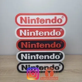 Logo Nintendo 3D retro gamer decorativo