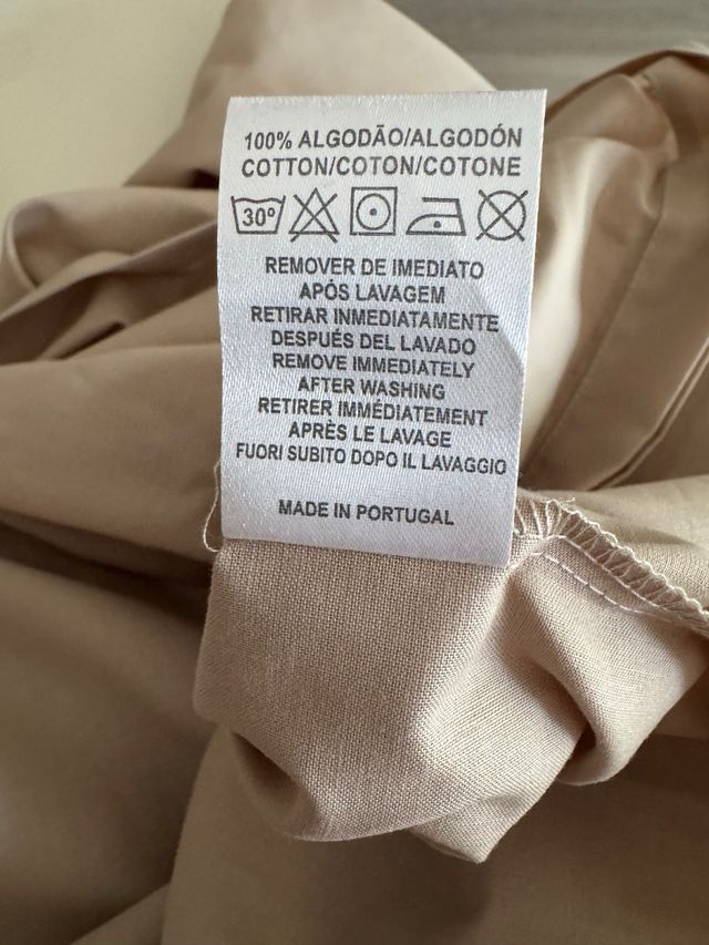 Funda Nórdica Lisa Beige Cama 90 100% algodón