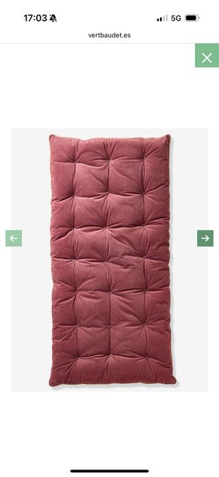 Colchoneta de suelo infantil 2 tejidos flores/pana