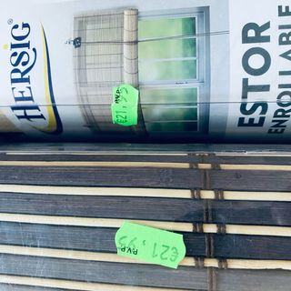 2 Estores/persianas enrollable bambú marrón/beige