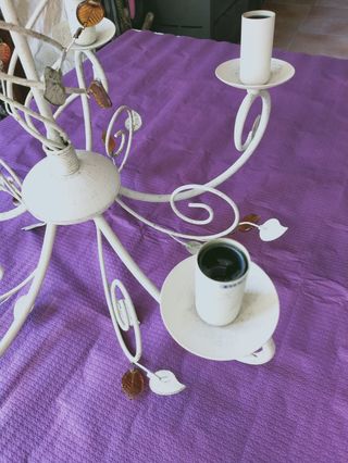 Lámpara araña metal y cristal