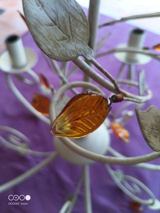 Lámpara araña metal y cristal