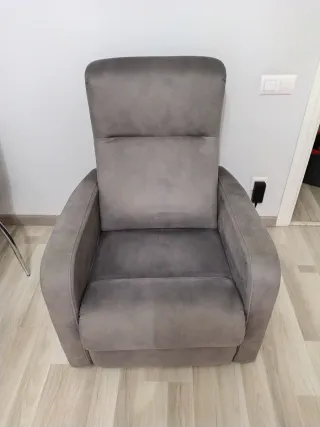 Sillón reclinable eléctrico gris
