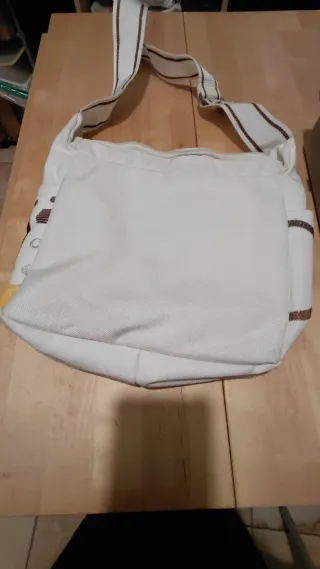 Borsa tracolla bianca e marrone