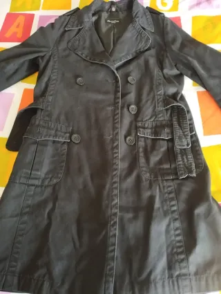 Gabardina Massimo Dutti Negra
