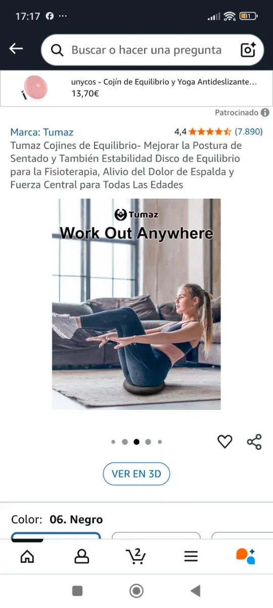 Cojín de Equilibrio Tumaz Negro