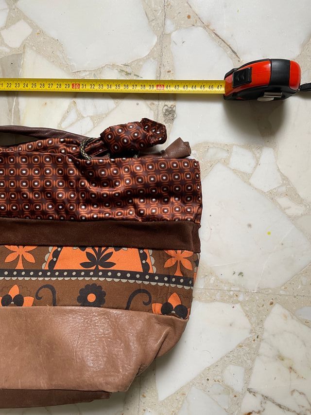 Borsa Maliparmi Pelle Marrone Arancio