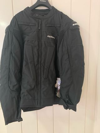 Chaqueta Moto RAINERS Negra Talla Grande Nueva