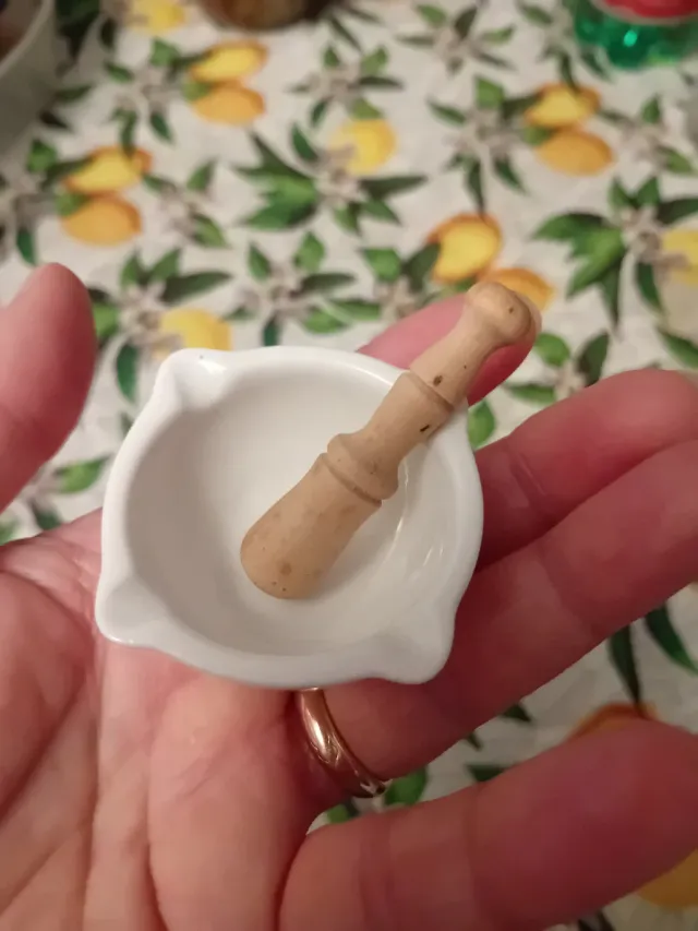 Pestello e mortaio in ceramica