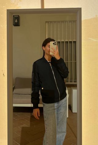 Chaqueta bomber azul marino Stradivarius