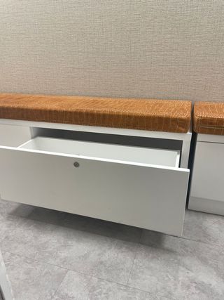 2 panche lunghe con contenitore