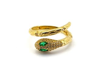 sortija oro 18k con piedra con esmeralda,circonita