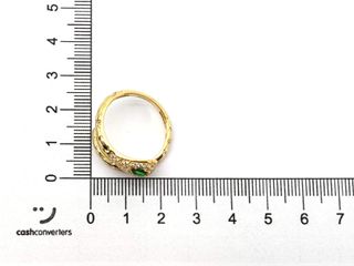 sortija oro 18k con piedra con esmeralda,circonita