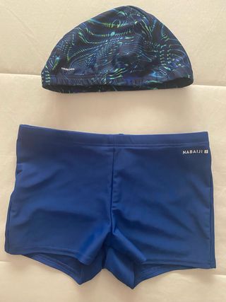 Bañador y gorro natación niño (8-10a)