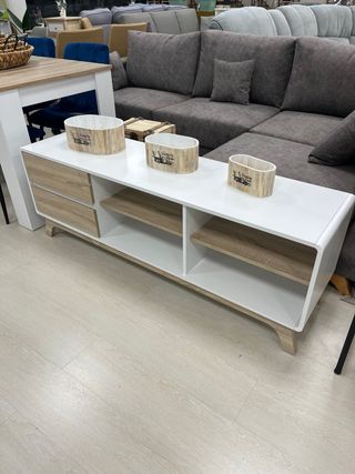 Mueble TV Blanco y Cambria