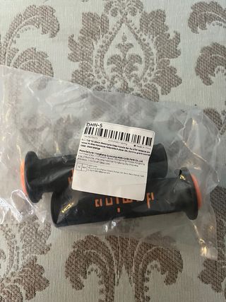 Puños Domino Moto Naranja y Negro