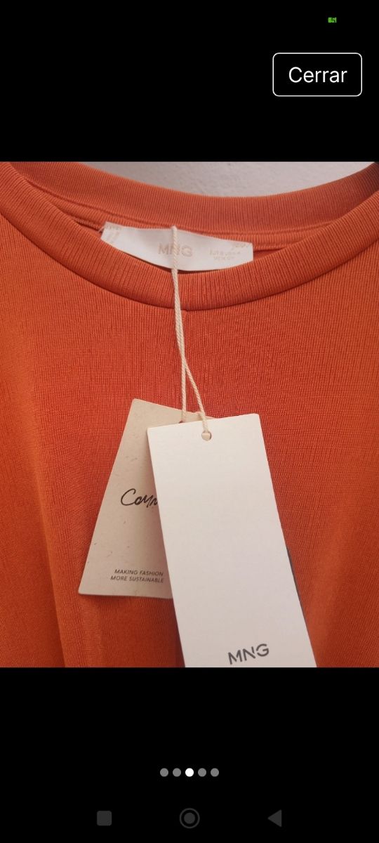 Vestido largo naranja con nudo