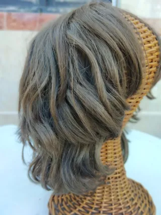 Peruca cabelo natural imitação 135 castanho