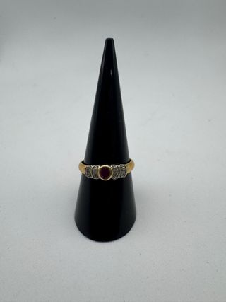 011-01-00400 ANILLO BICOLOR RUBI ORO 18K