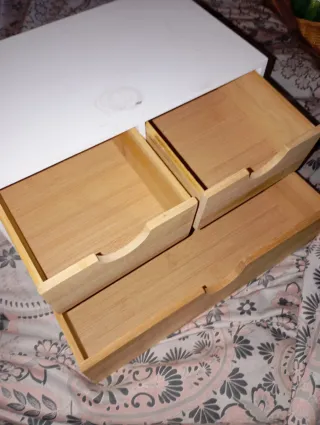 ( NUEVA ) Cajonera de madera y blanca