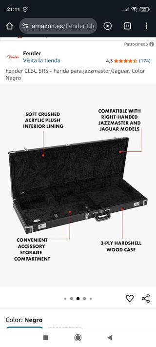 Estuche guitarra Fender Jazzmaster/Jaguar/otros.