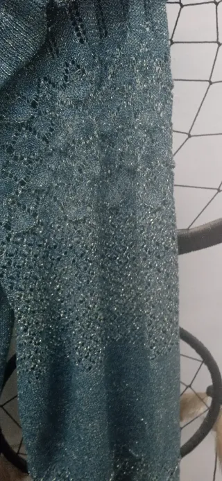 Vestido vintage punto lurex verde