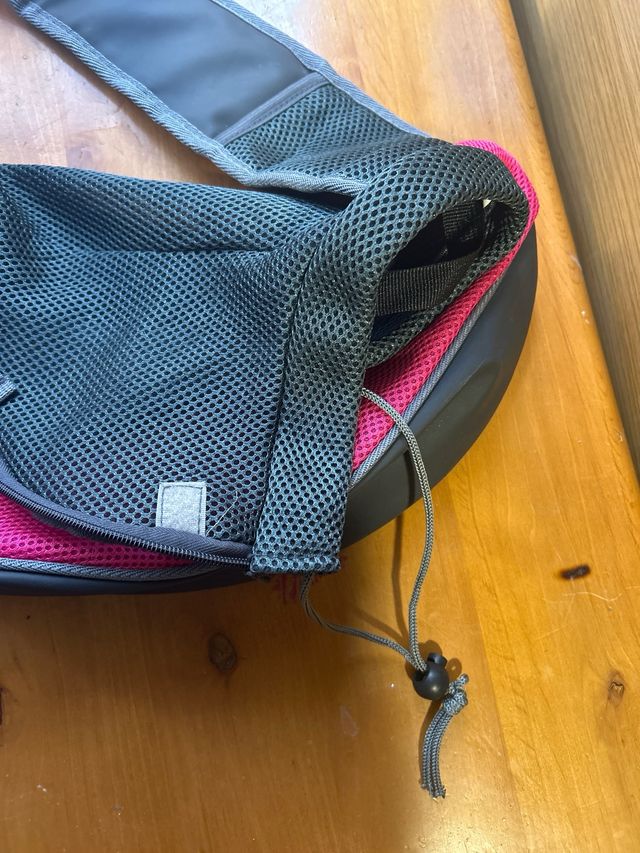 Bolso para perro pequeño gris y rosa