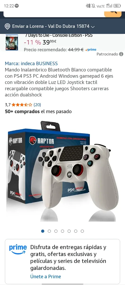 Consola PS4 500GB+Asetto corsa+Mando

