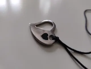 Collana Cuore Y2K Anni 2000 Argentata e Nero