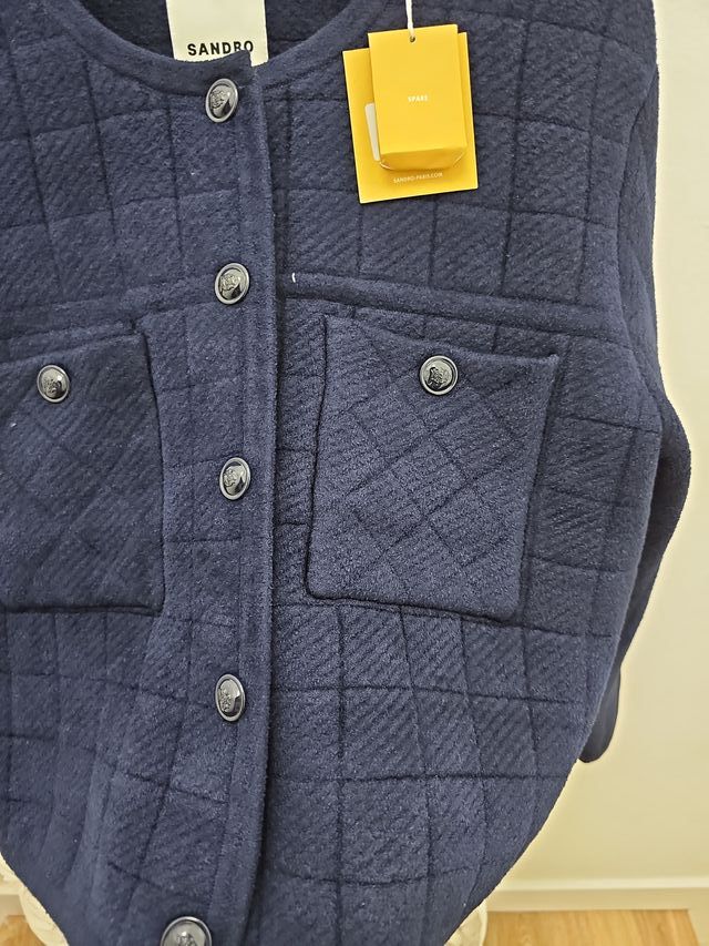 Chaqueta Sandro azul marino acolchada