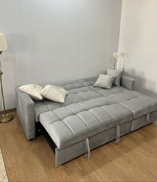 Sofá Cama Gris con chaiselongue + envio
