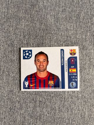 Cromo Andrés Iniesta FC Barcelona Champions