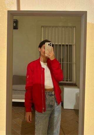 Chaqueta Bomber Stradivarius Roja