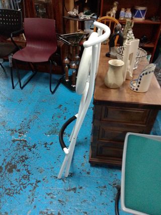 Taburete Plegable Metal Blanco