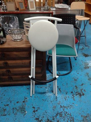 Taburete Plegable Metal Blanco