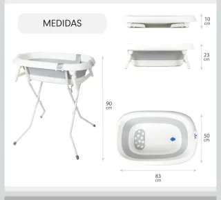 Bañera bebé con patas plegable
