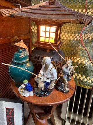 Lámpara de mesa antigua estilo japonés