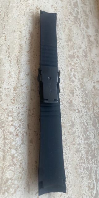 Cinturino silicone deployante nero ansa curva 20mm