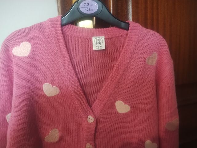 Chaqueta rosa niña con corazones talla 122