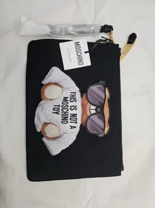 Moschino Clutch Negro/Dorado Oso Teddy