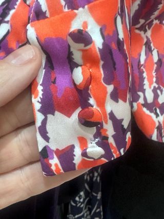 Blusa seda Colour Nude salmón y fucsia.