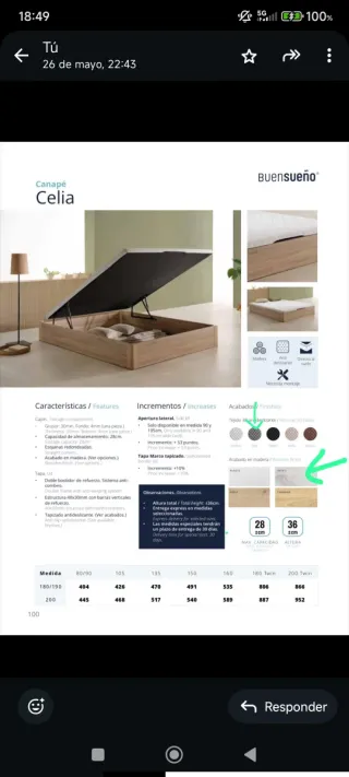 URGE VENTA HOY BAJA PRECIO! Estructura Canapé 150