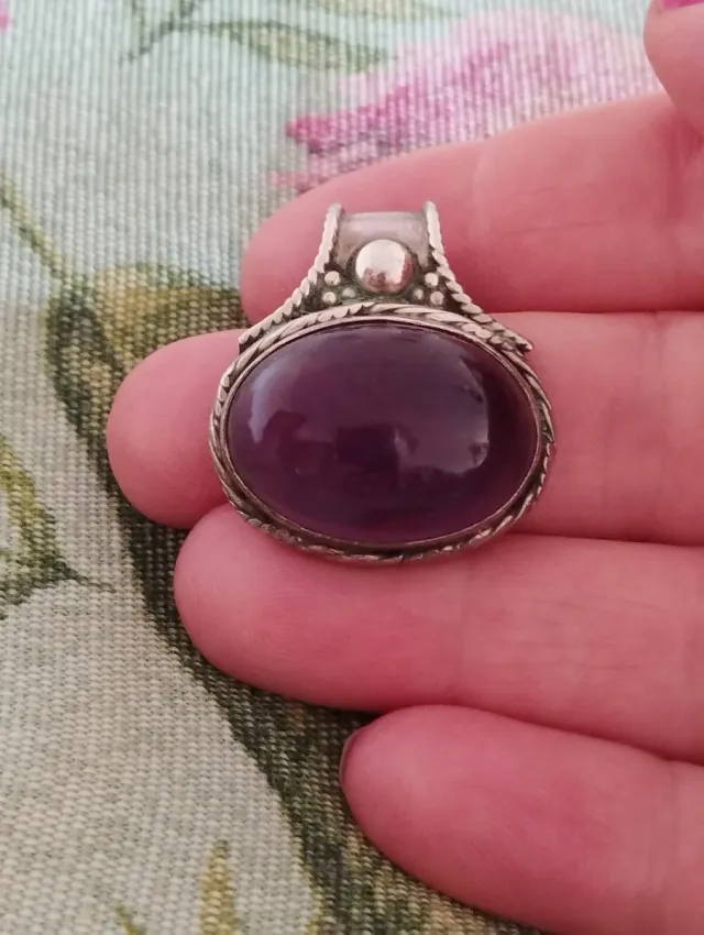 Colgante Plata Ley Amatista Natural