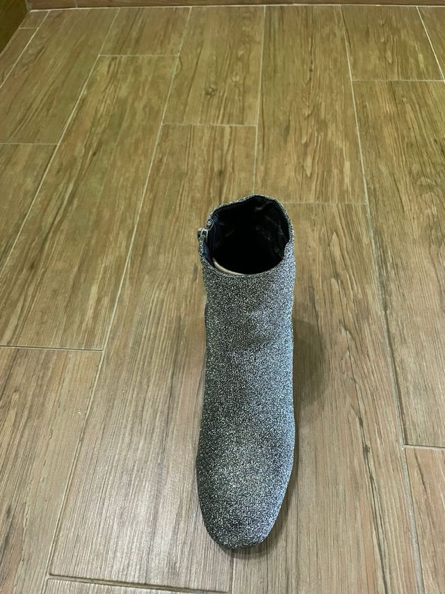 Stivaletti donna argento glitter