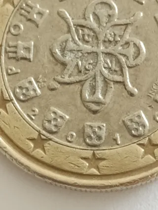 Moneda 1 Euro Portugal 2010 Error