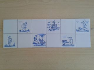 AZULEJOS CRAQUELADOS PINTADOS A MANO LEÑADOR CASA