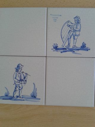 AZULEJOS CRAQUELADOS PINTADOS A MANO LEÑADOR CASA